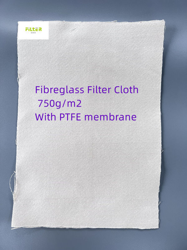 Fiberglass PTFE Membrane Dust Filter Fabric High Temperature 750GSM