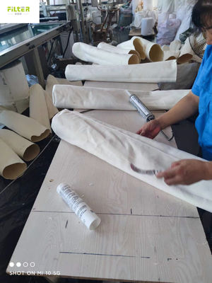 500GSM~550GSM Nomex Aramid Filter Socks With High Transparent Silicone Glue