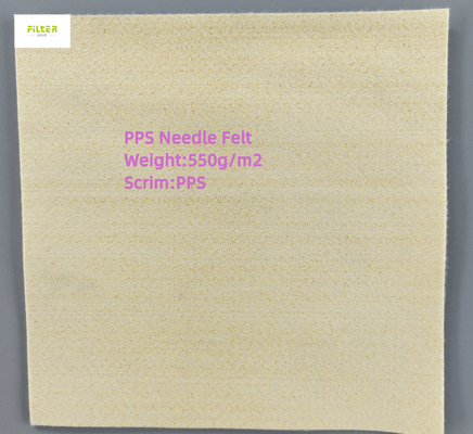 450gsm - 550gsm Industrial Filter Cloth PPS Needle Felt For Filter Bag