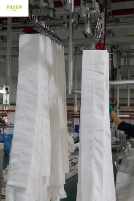 Custom White PTFE Dust Removal Pleated Filter Bag For Dust Collector