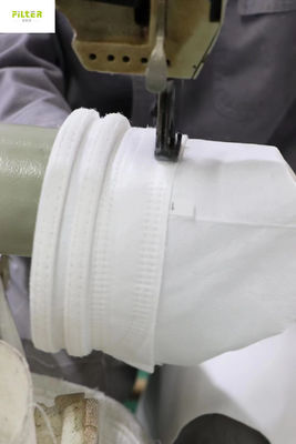 Custom White PTFE Dust Removal Pleated Filter Bag For Dust Collector