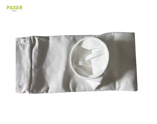 Polyester Filter Bag For Dust Collection In Wet And Acid Environments In Cement And Mining Industries With Top SS Snapband