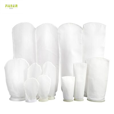 Durable Liquid Filter Bag constructed from Nylon Polyester and Polypropylene with smooth filament and no material drop off for liquid filtration