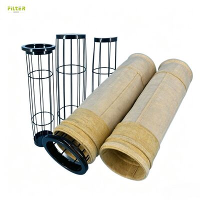 Heat resistant Polyester Aramid PPS P84 PTFE filter bag for pulse jet dust collector