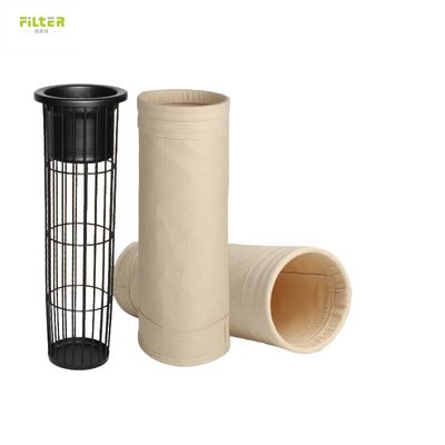 Heat resistant Polyester Aramid PPS P84 PTFE filter bag for pulse jet dust collector