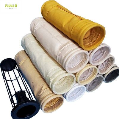 Heat resistant Polyester Aramid PPS P84 PTFE filter bag for pulse jet dust collector