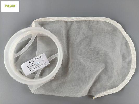 Water / Oil / PE Liquid Filter Bag With Plastic Ring Alkali Resistance
